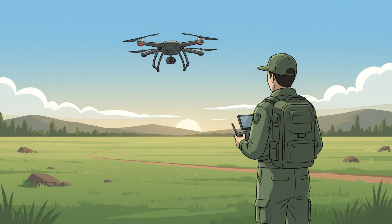 ドローン国家資格の更新講習について学ぶ日本人操縦者の後ろ姿